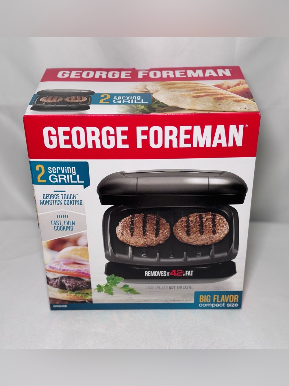George Foreman Grill 2 Serving Grill Compact Grill - New in Box